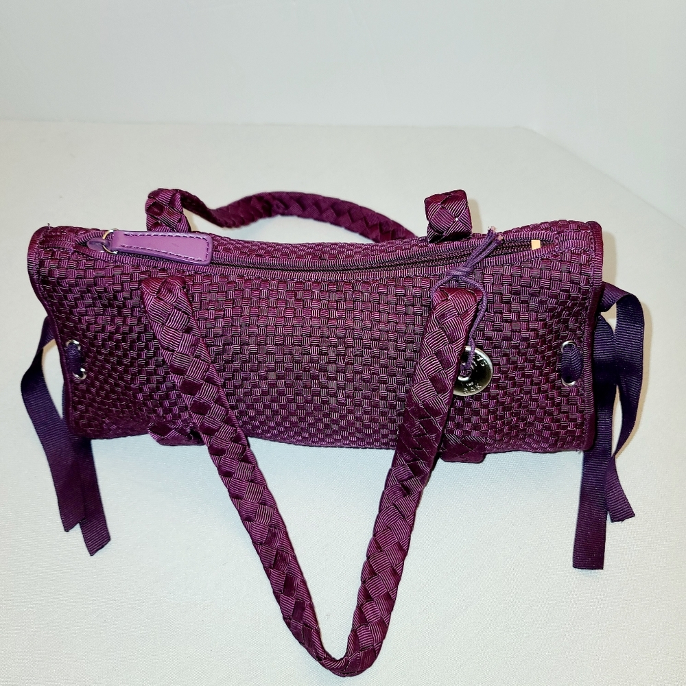 The Sak purple crocheted NWOT barrel purse